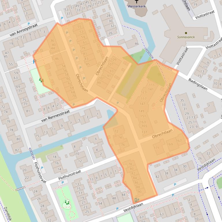 Kaart van postcodegebied 2692BT.