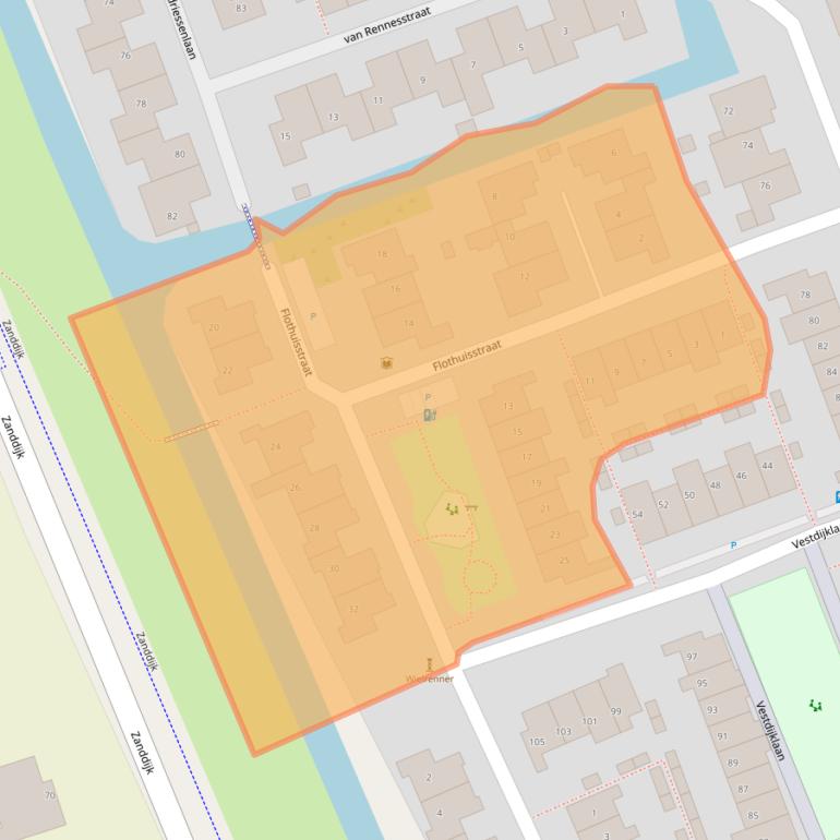 Kaart van postcodegebied 2692CM.