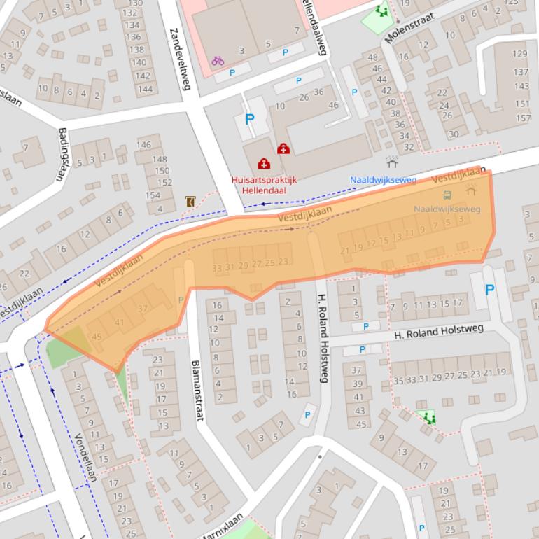 Kaart van postcodegebied 2692CS.