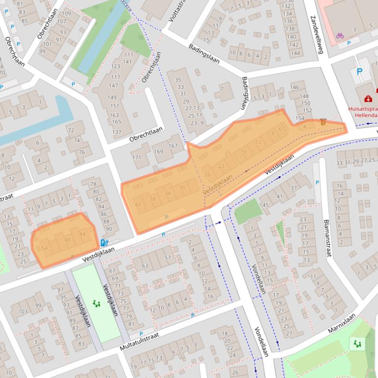 Kaart van postcodegebied 2692CV.