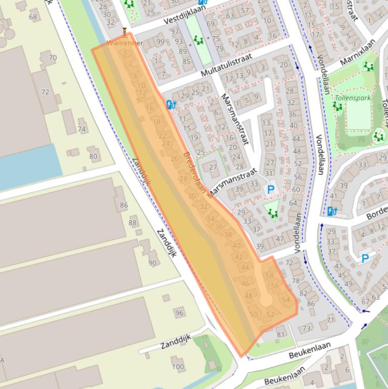 Kaart van postcodegebied 2692DA.