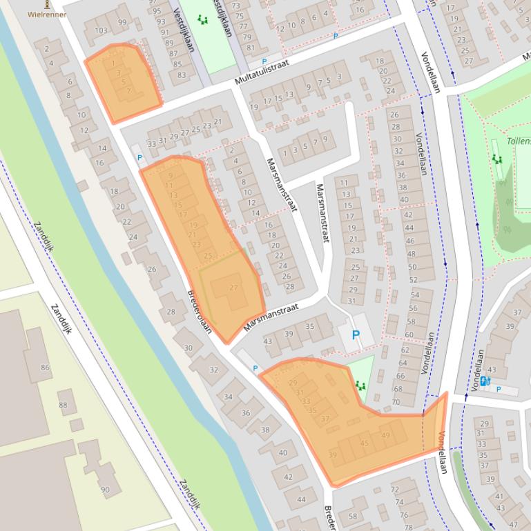 Kaart van postcodegebied 2692DC.