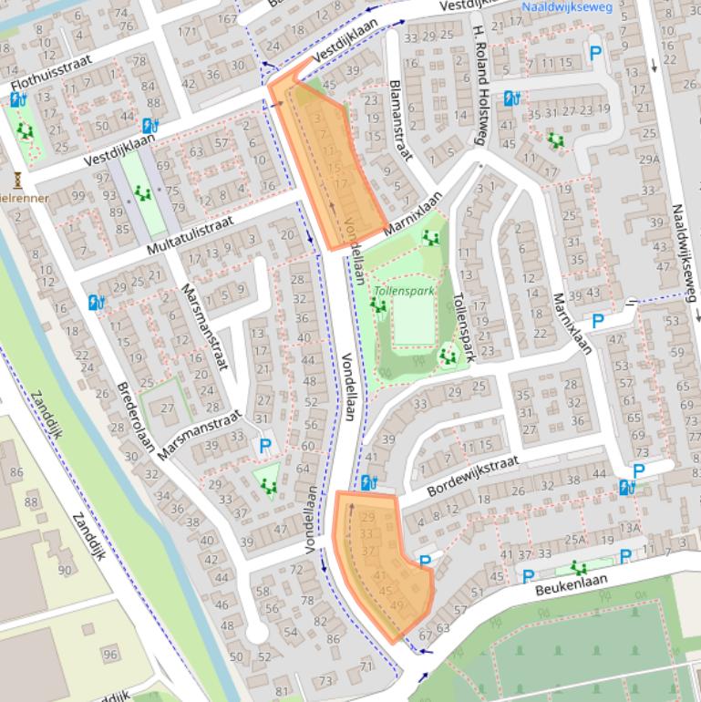 Kaart van postcodegebied 2692DJ.