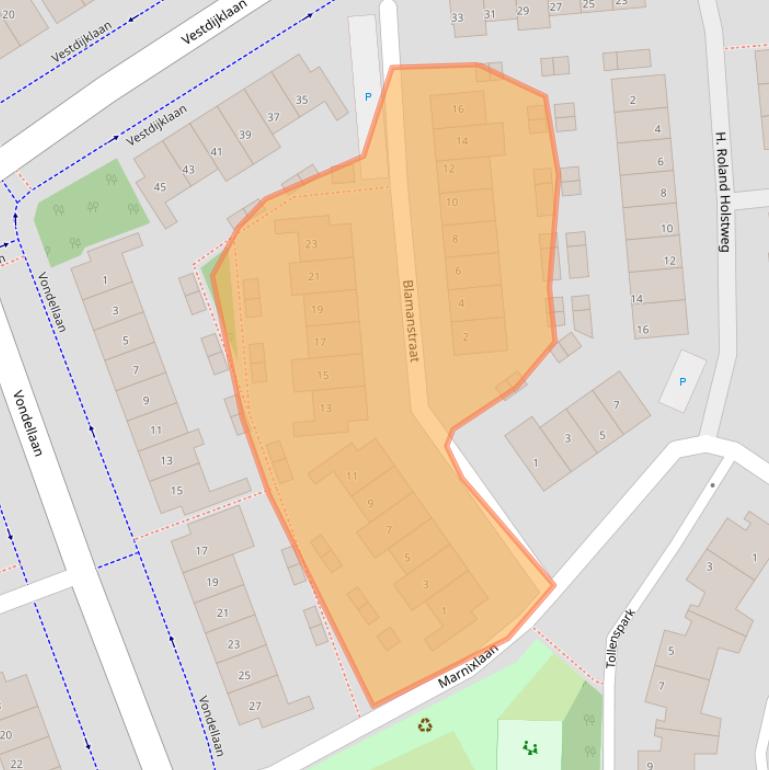 Kaart van postcodegebied 2692DL.