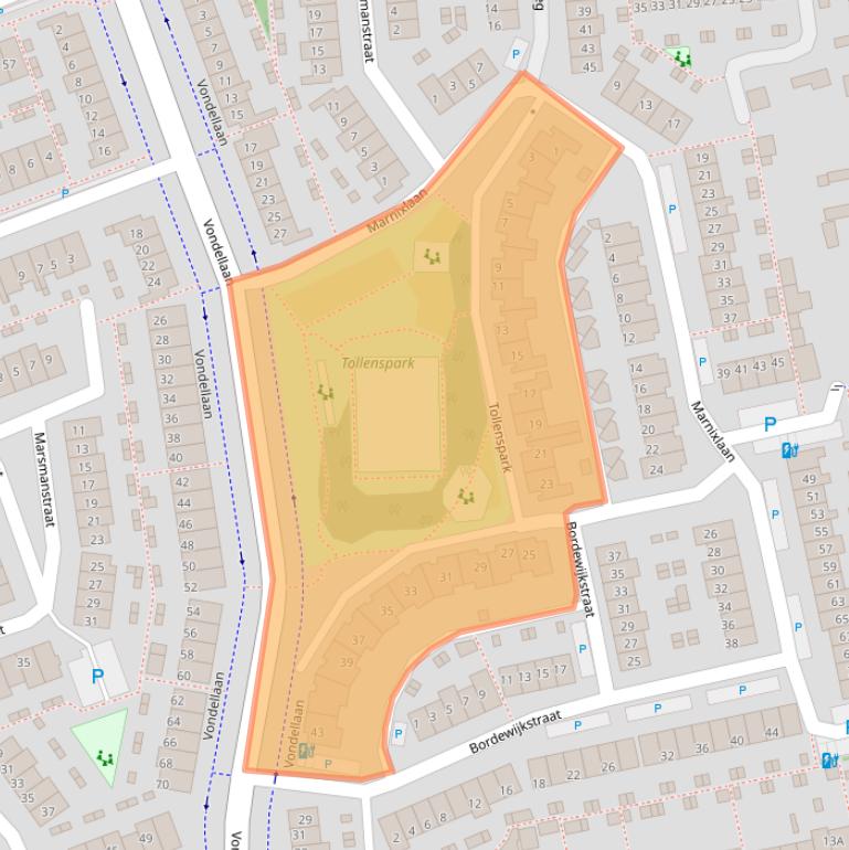 Kaart van postcodegebied 2692DN.