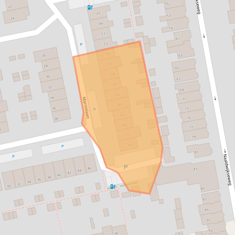 Kaart van postcodegebied 2692DR.