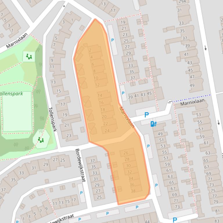 Kaart van postcodegebied 2692DS.