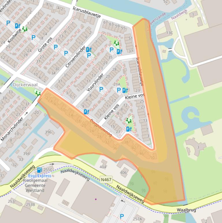 Kaart van postcodegebied 2692GJ.