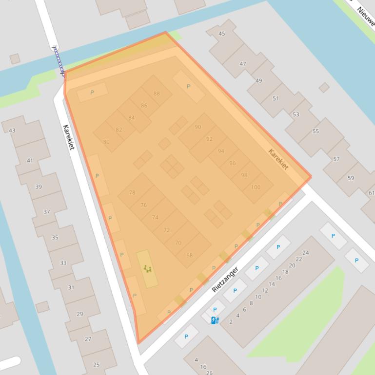 Kaart van postcodegebied 2693AX.