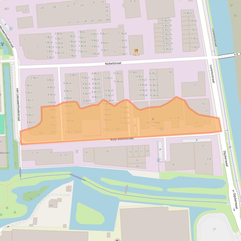 Kaart van postcodegebied 2693BD.