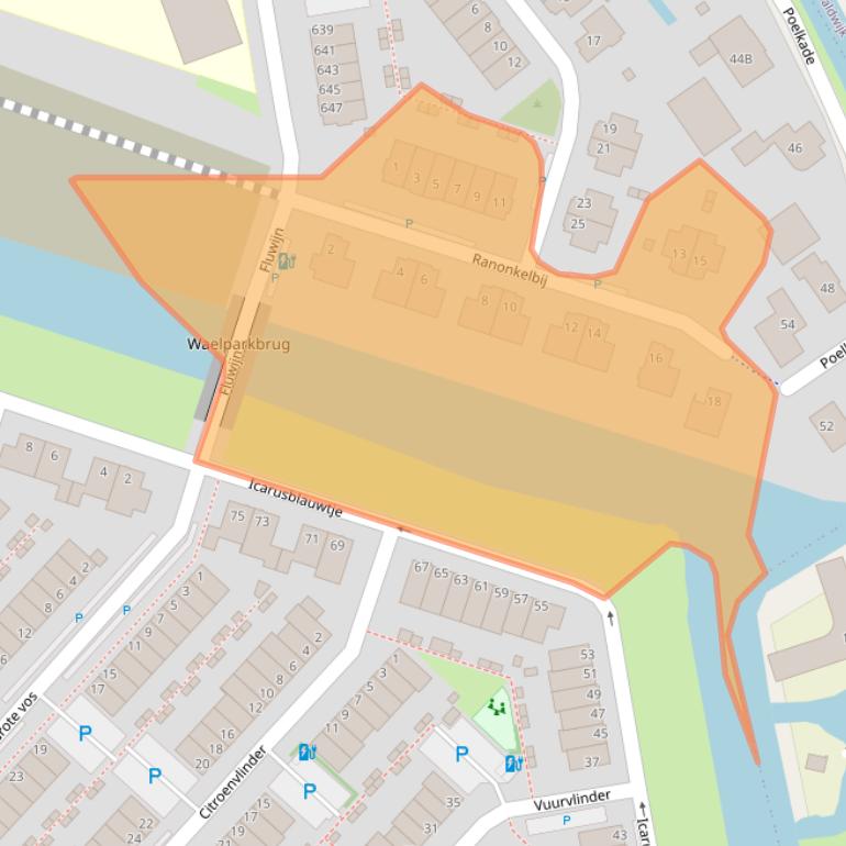 Kaart van postcodegebied 2693BJ.