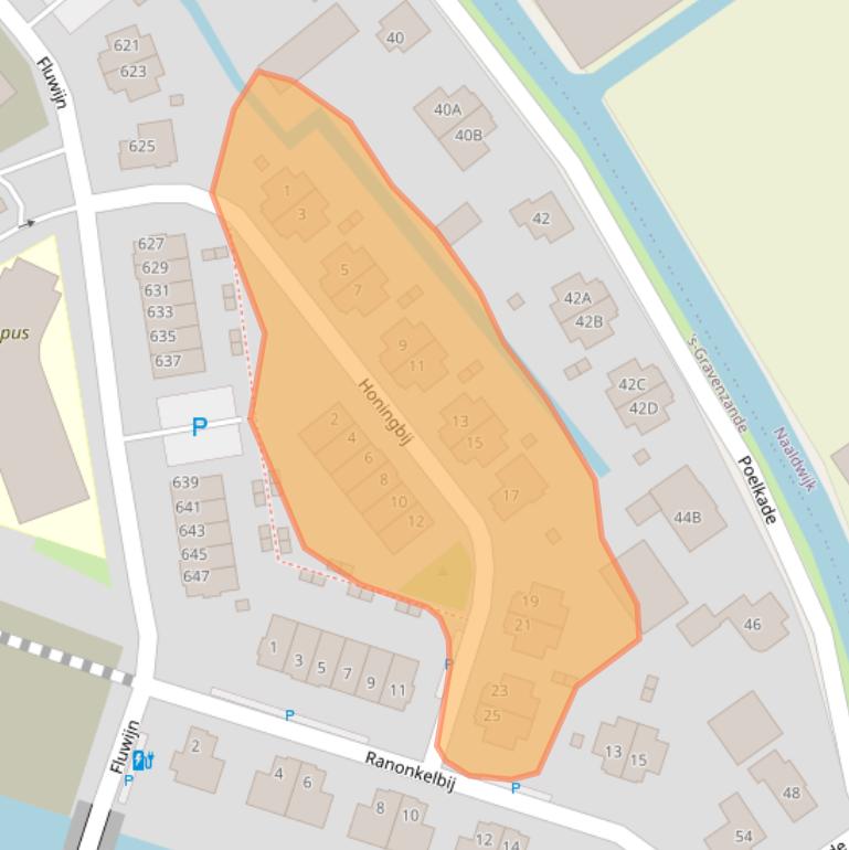 Kaart van postcodegebied 2693BK.