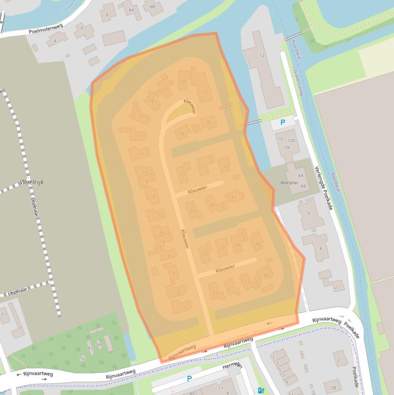 Kaart van postcodegebied 2693EK.