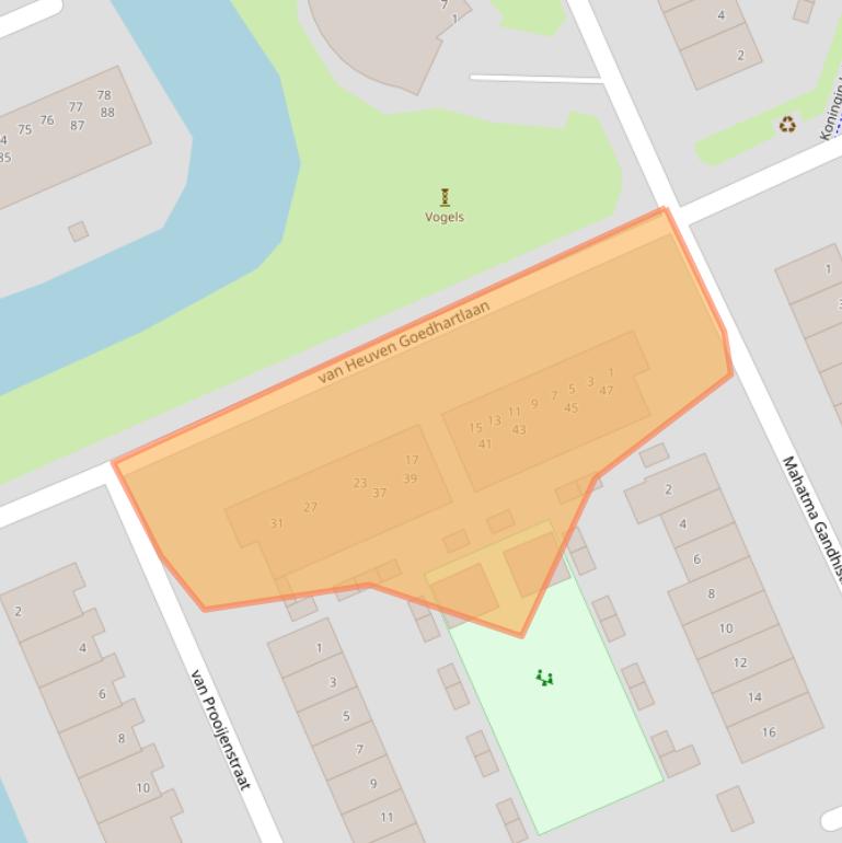 Kaart van postcodegebied 2694AA.