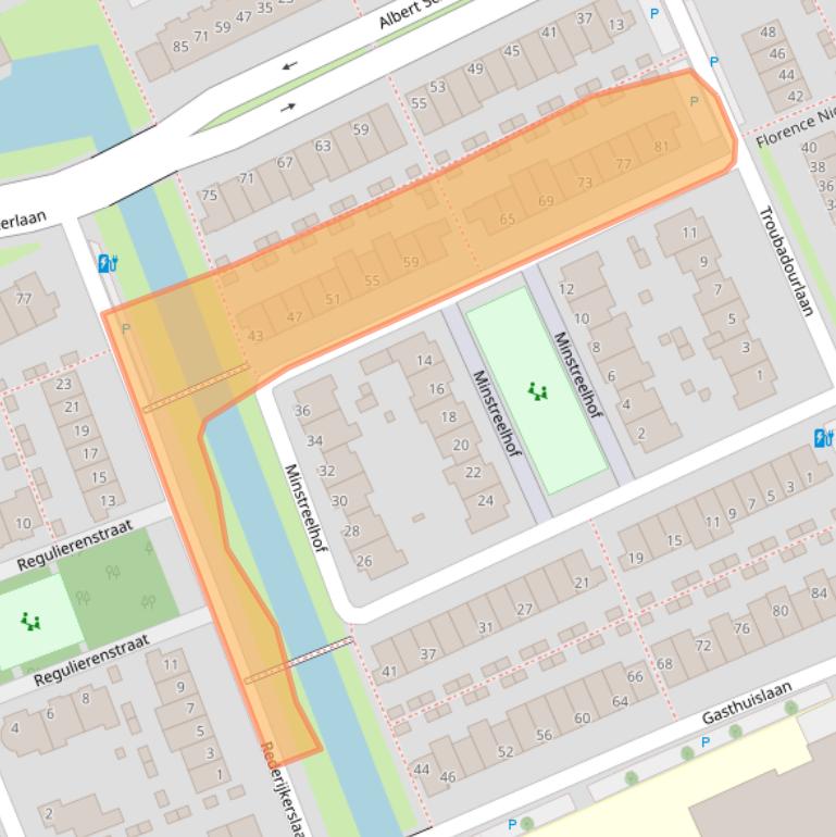 Kaart van postcodegebied 2694AW.