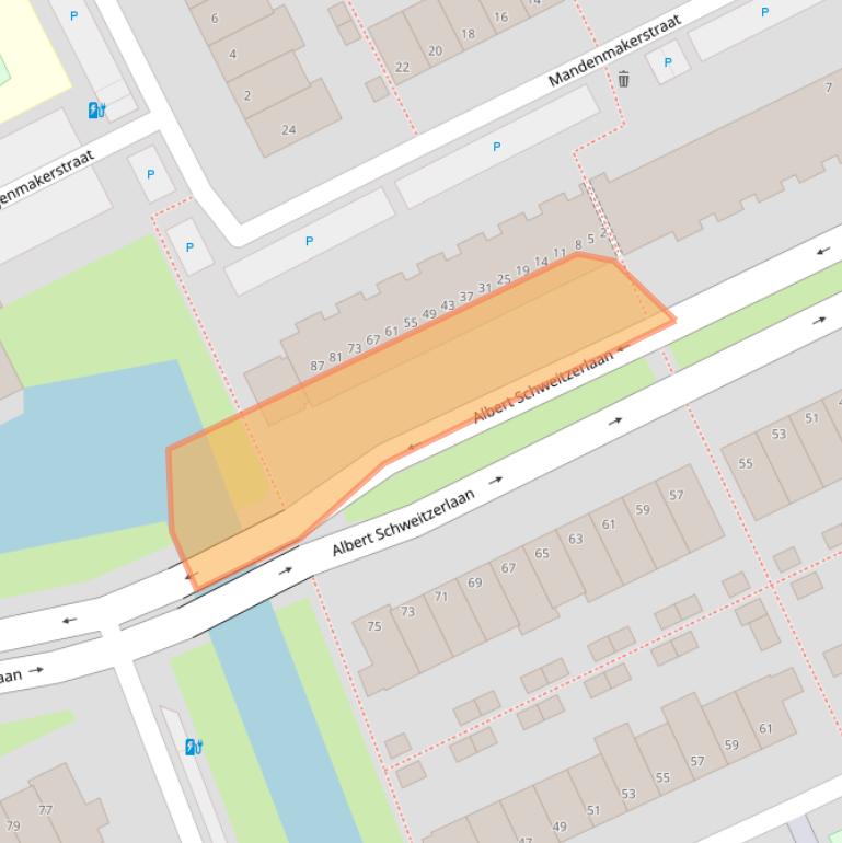 Kaart van postcodegebied 2694AZ.