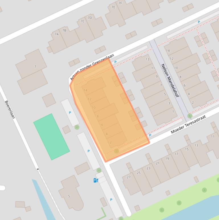 Kaart van postcodegebied 2694DD.