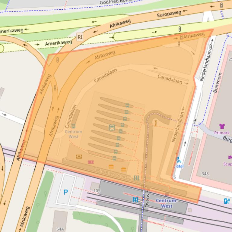 Kaart van postcodegebied 2711AA.