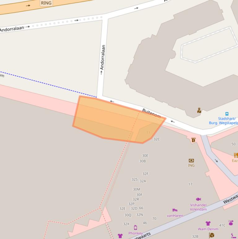 Kaart van postcodegebied 2711AE.