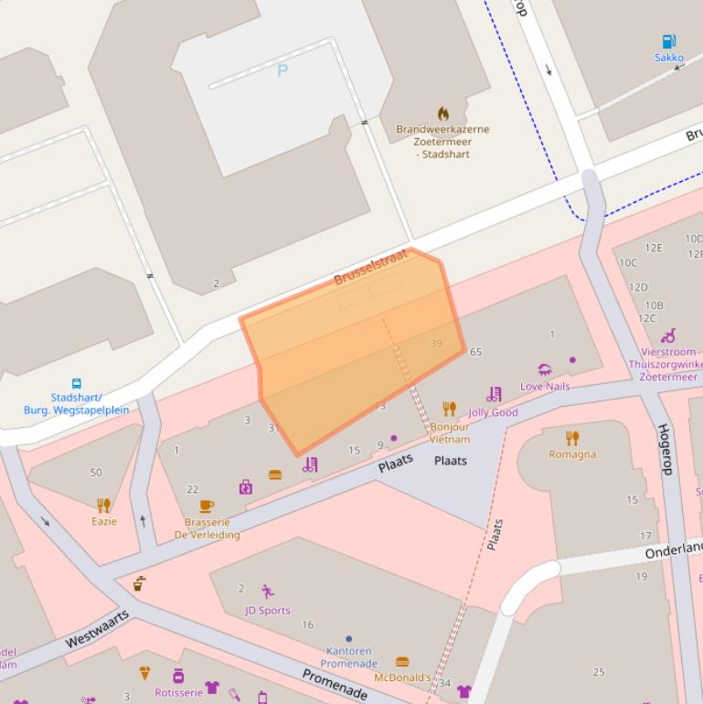 Kaart van postcodegebied 2711AG.