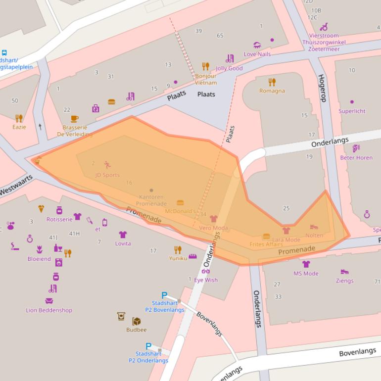 Kaart van postcodegebied 2711AR.