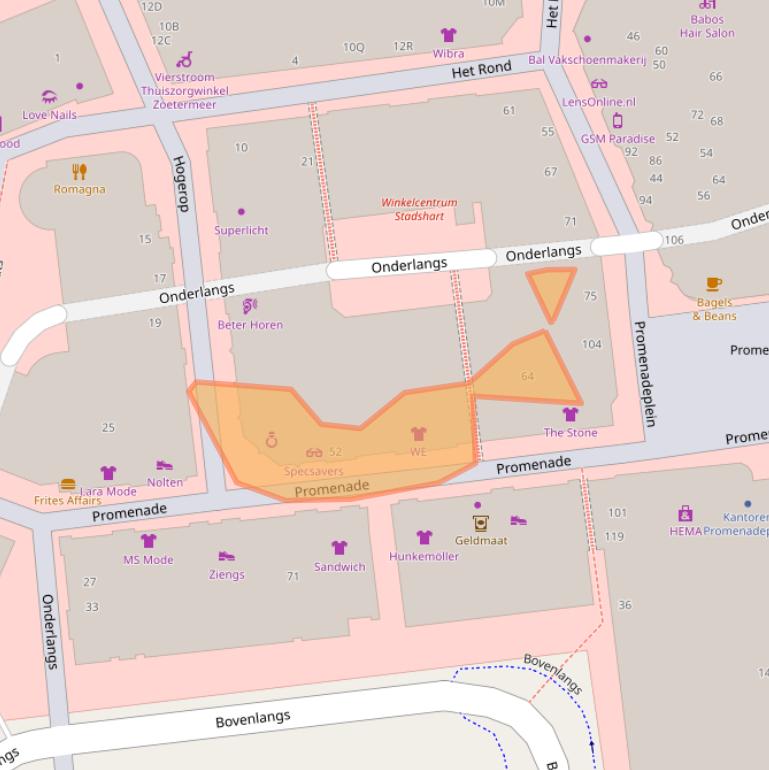 Kaart van postcodegebied 2711AS.