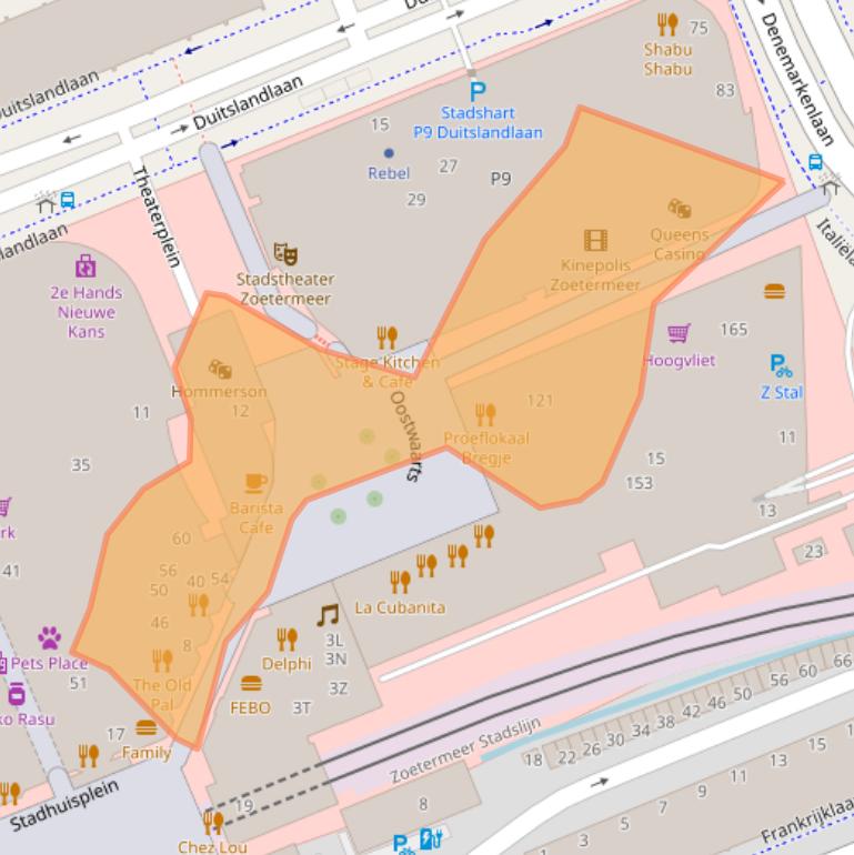 Kaart van postcodegebied 2711BB.