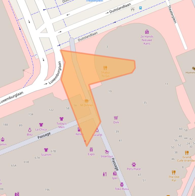 Kaart van postcodegebied 2711BE.