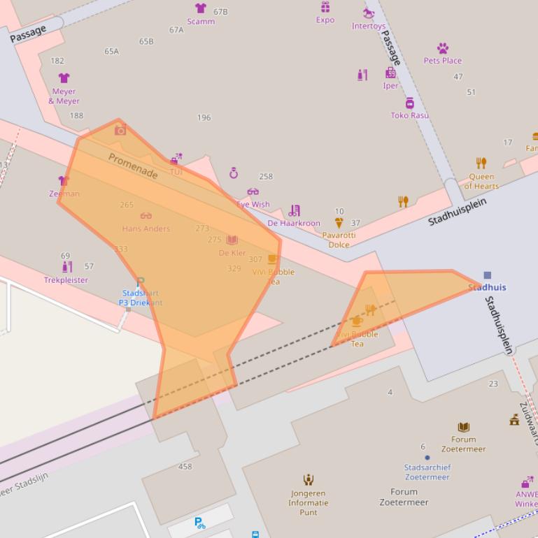 Kaart van postcodegebied 2711BS.