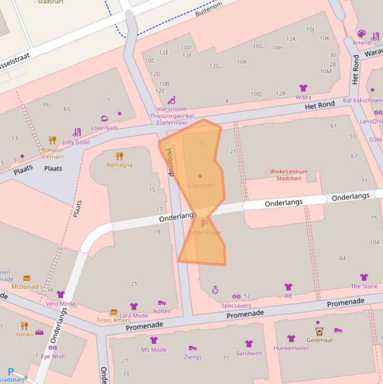 Kaart van postcodegebied 2711BV.