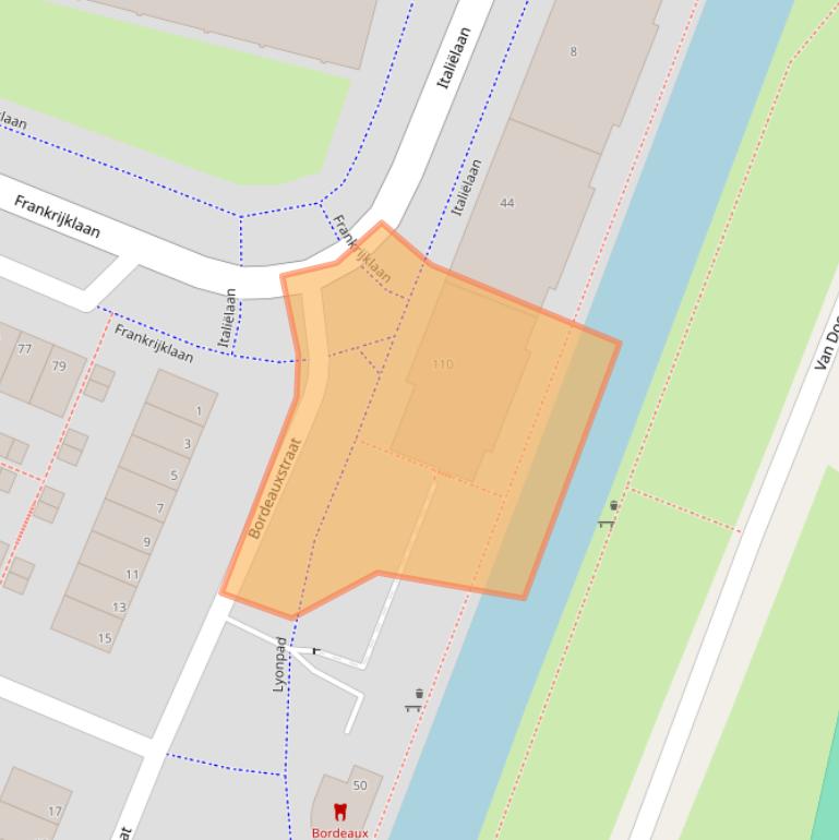 Kaart van postcodegebied 2711CE.