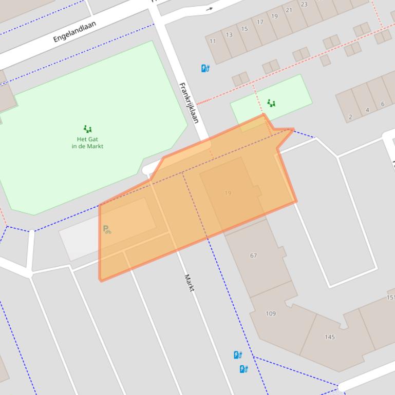 Kaart van postcodegebied 2711CM.