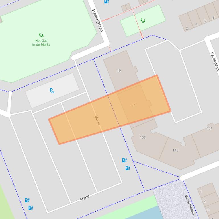 Kaart van postcodegebied 2711CN.