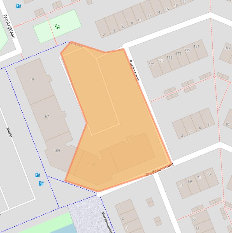 Kaart van postcodegebied 2711CR.