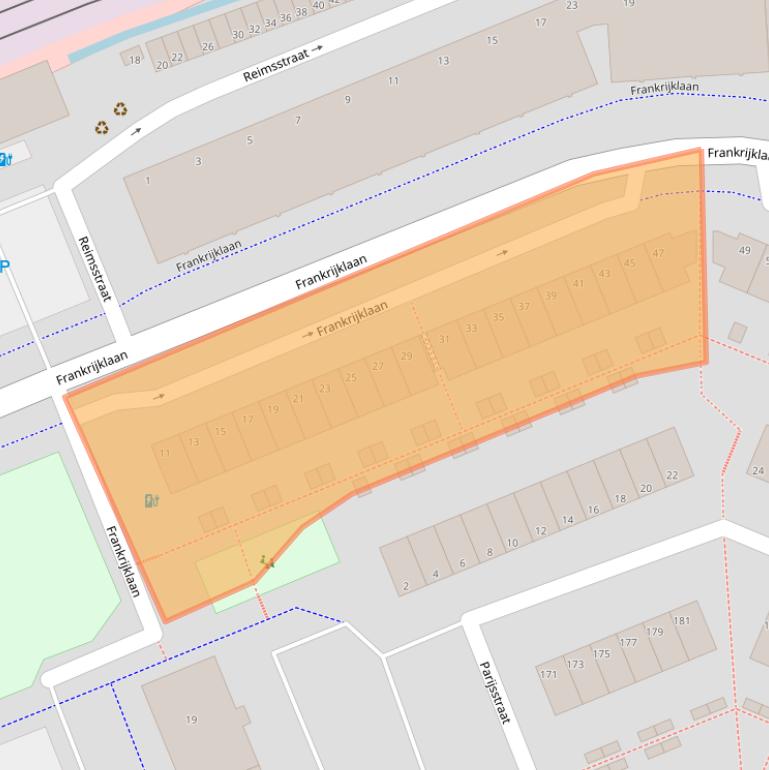 Kaart van postcodegebied 2711CV.