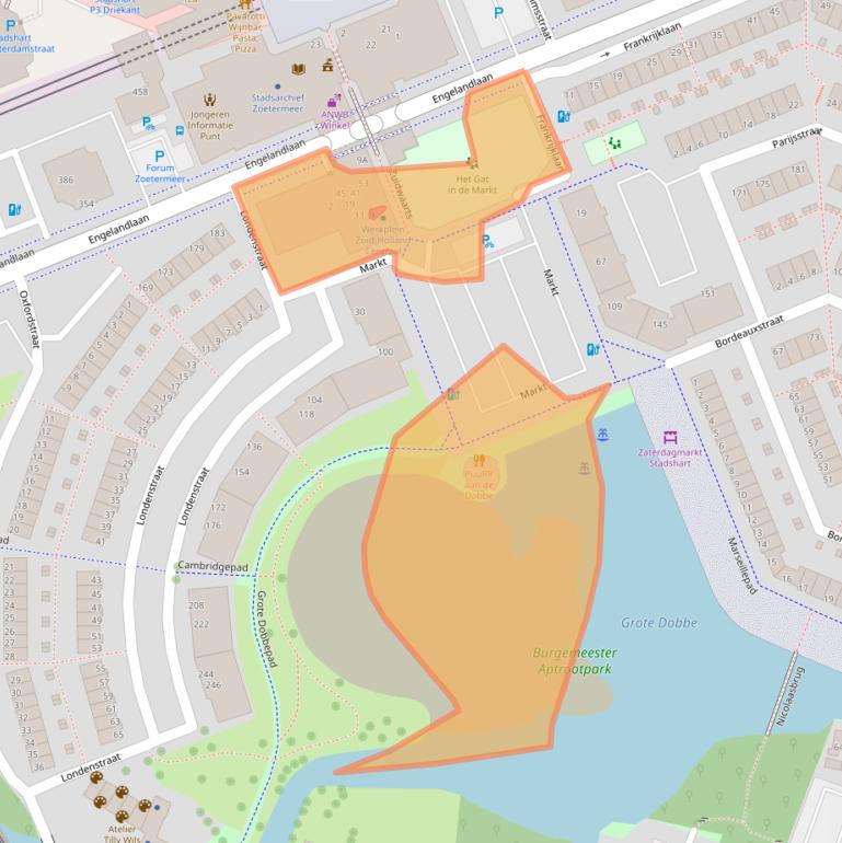 Kaart van postcodegebied 2711CZ.