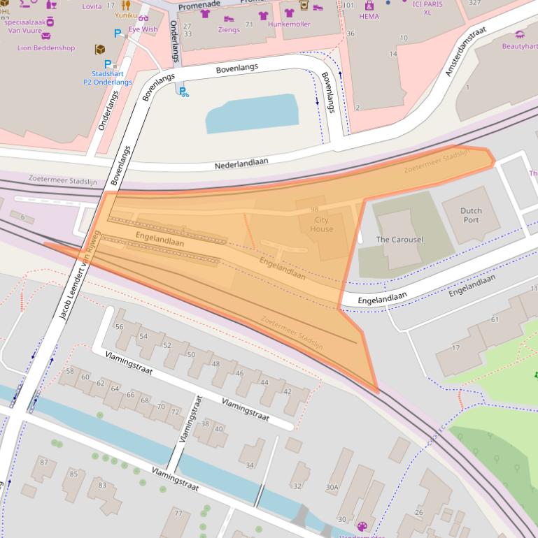 Kaart van postcodegebied 2711DV.