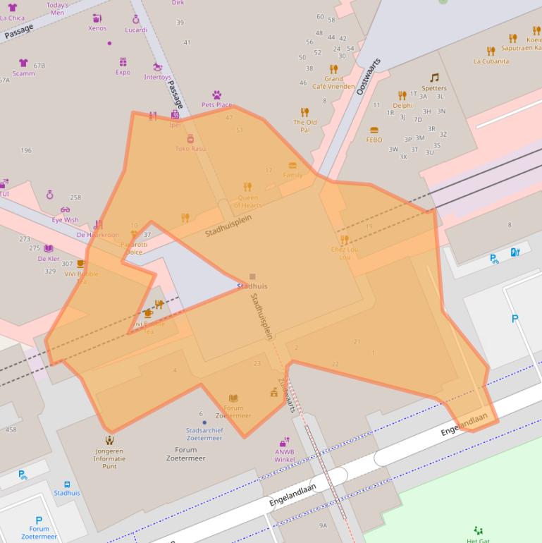 Kaart van postcodegebied 2711EC.