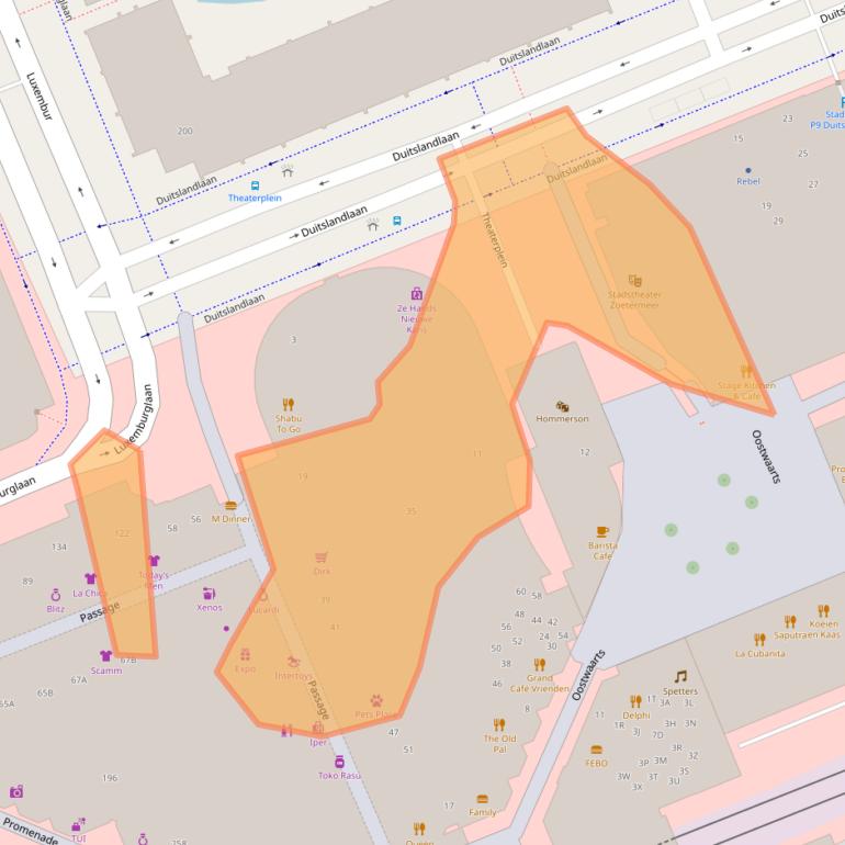 Kaart van postcodegebied 2711EK.