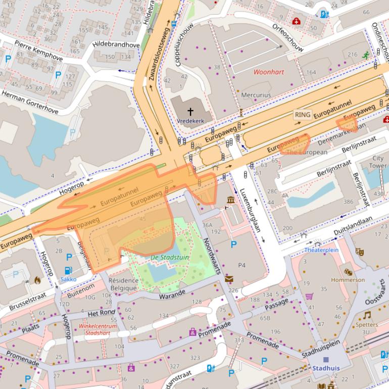 Kaart van postcodegebied 2711EM.