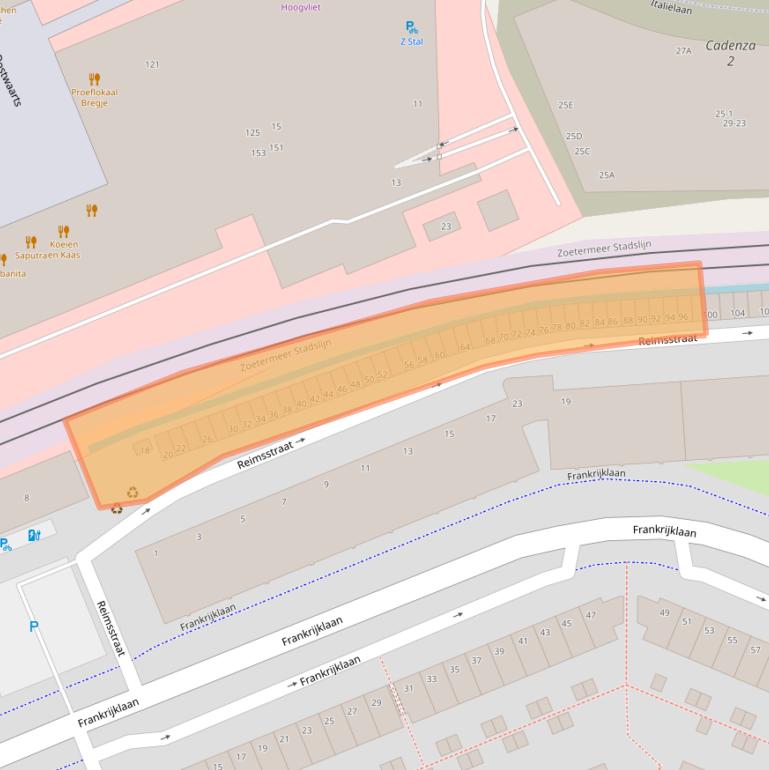 Kaart van postcodegebied 2711ES.
