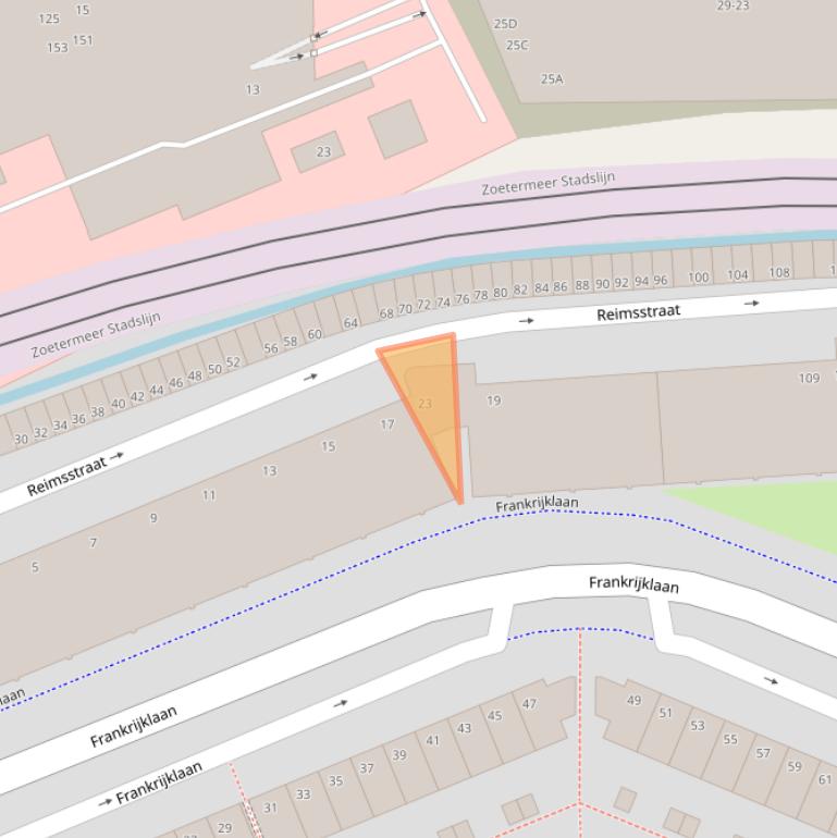 Kaart van postcodegebied 2711EW.