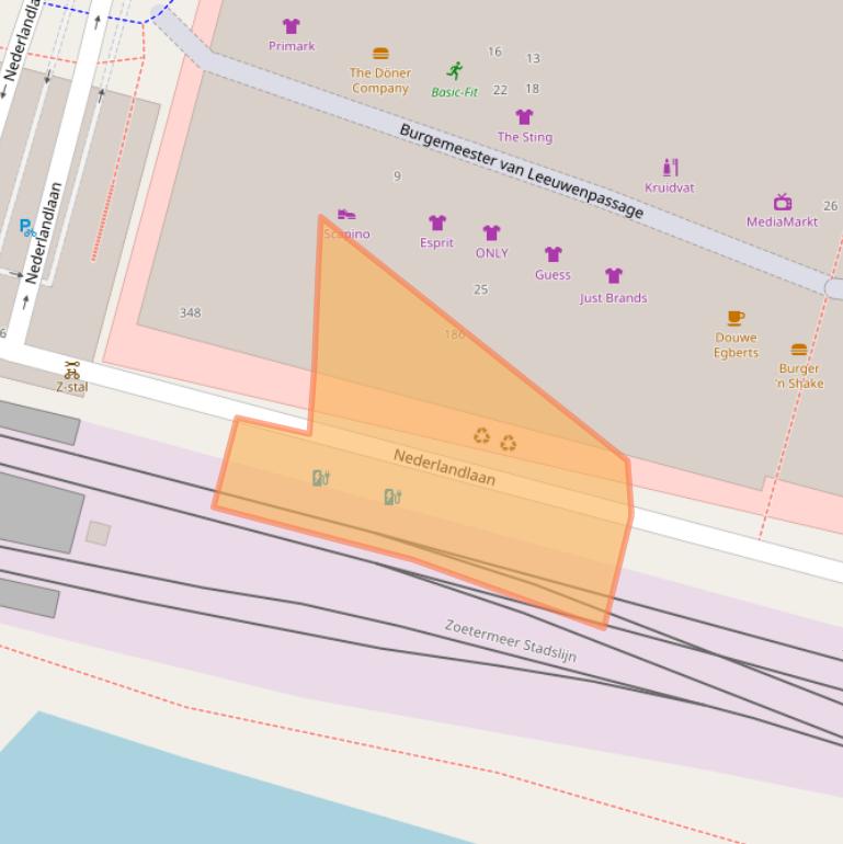 Kaart van postcodegebied 2711JE.