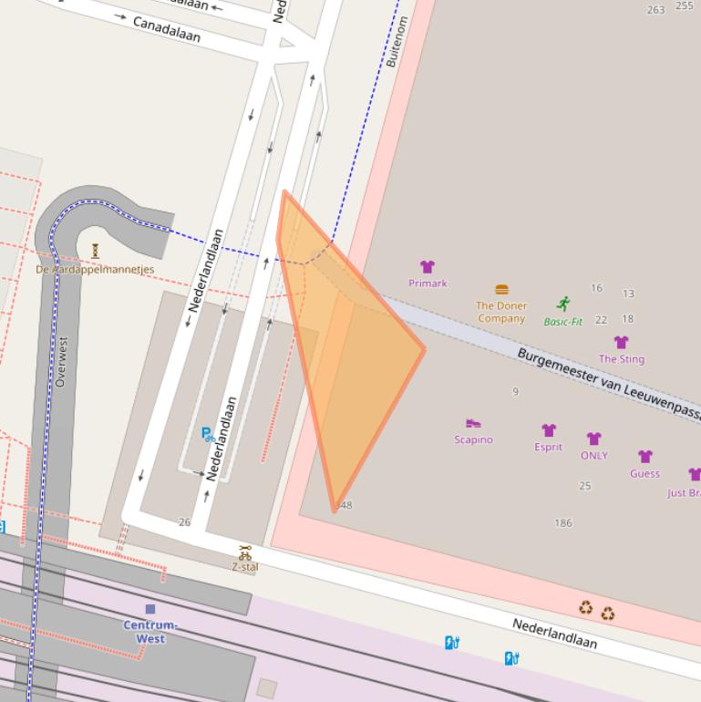 Kaart van postcodegebied 2711JH.