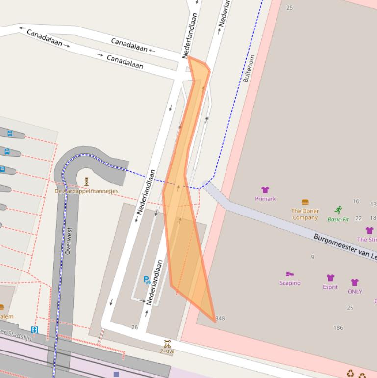 Kaart van postcodegebied 2711JJ.