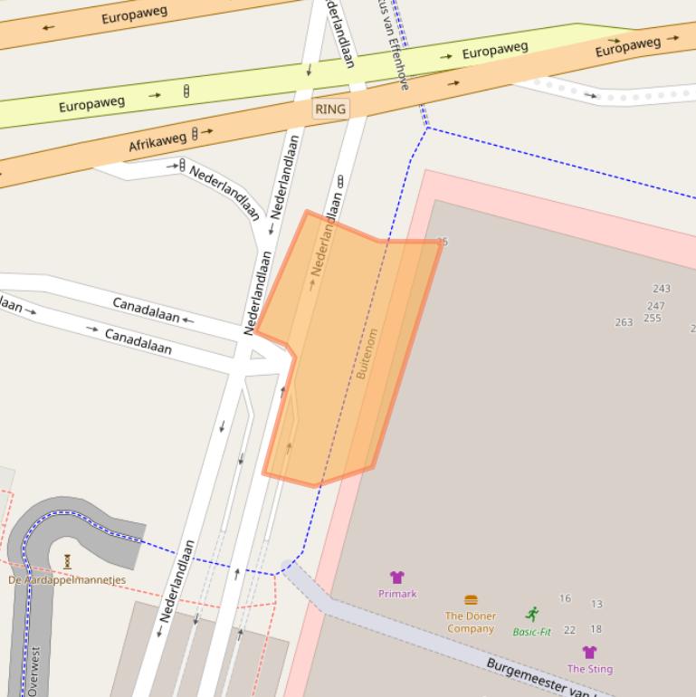 Kaart van postcodegebied 2711JR.