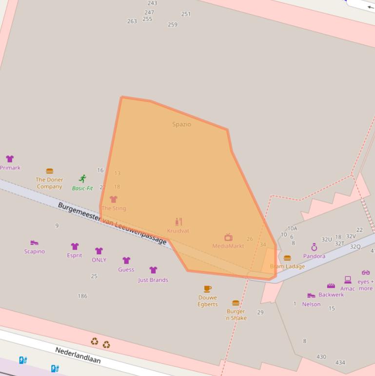 Kaart van postcodegebied 2711JT.