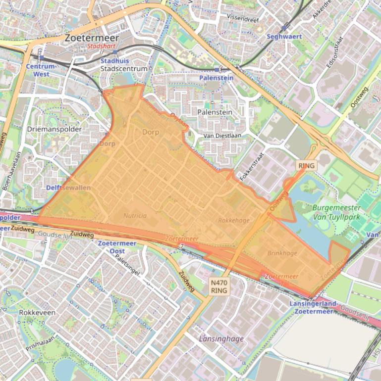 Kaart van postcodegebied 2712.