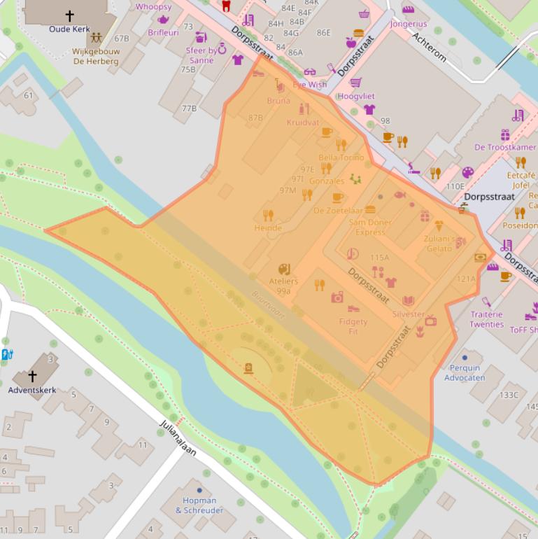 Kaart van postcodegebied 2712AE.