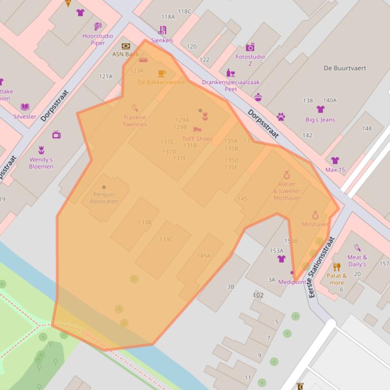 Kaart van postcodegebied 2712AG.